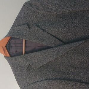 Brooks Brothers Navy/Gray Lambswool Herringbone Sport Jacket 42S